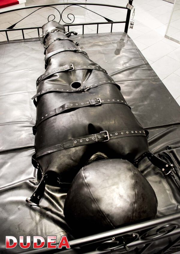 2-Kammer-Latex-Schlafsack mit Maske – Bild 7