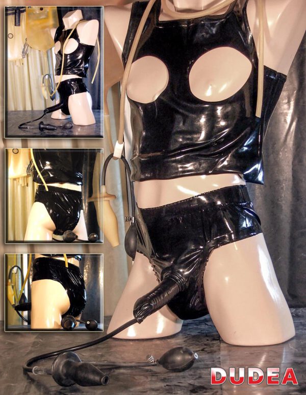 Self-enema panty with piss shell and anal enema plug